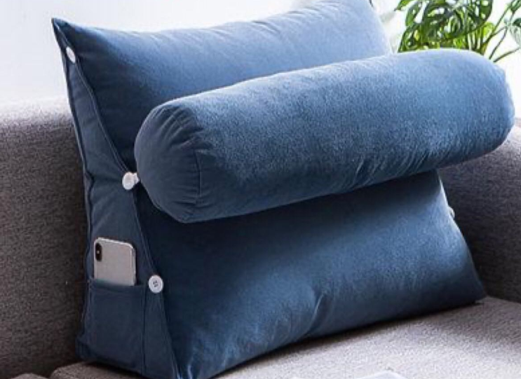 Back & Headrest Support Pillow With Phone Pocket
